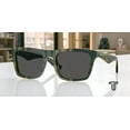 thumbnail image 1 of BURBERRY BE4434F 412587 Check Green Dark Grey 57 mm Men's Sunglasses, 1 of 6
