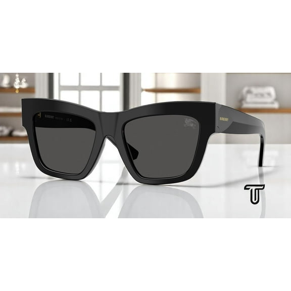 BURBERRY BE4449 300187 Black Dark Grey 53 mm Women's Sunglasses