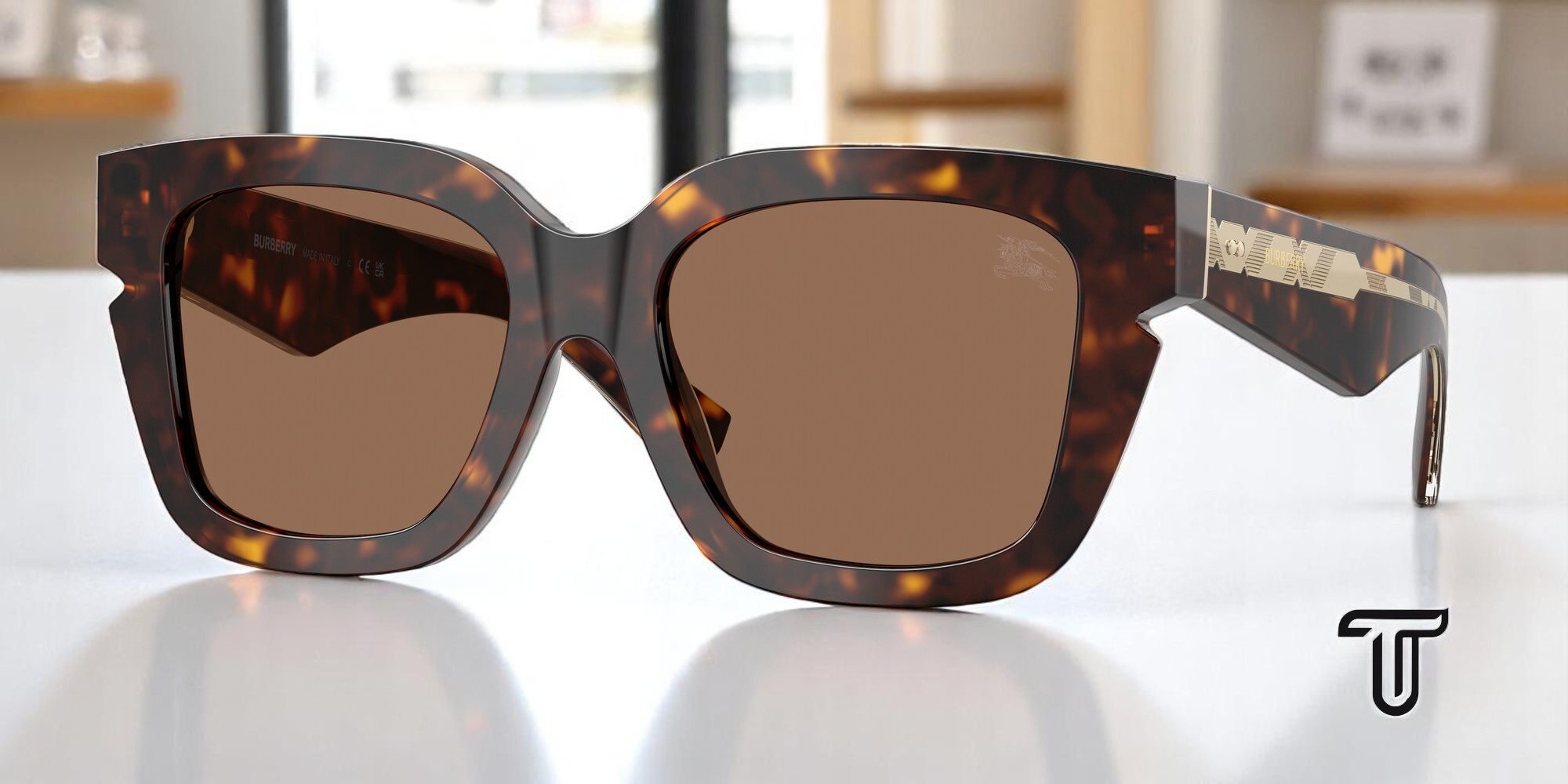 BURBERRY BE4453 300273 Dark Havana Dark Brown 54 mm Women display picture 1