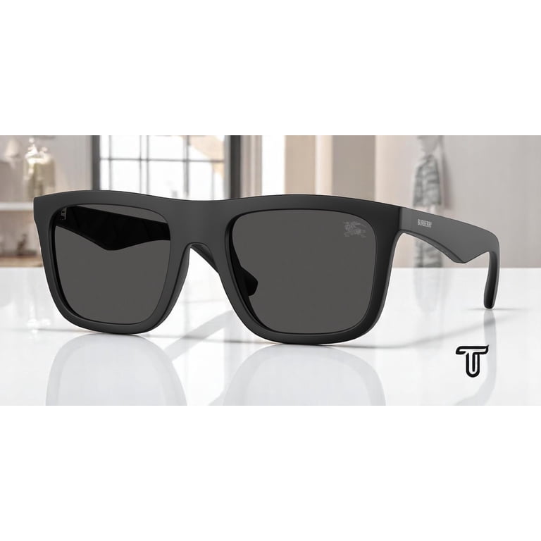 BURBERRY BE4458U 346487 Matte Black Dark Grey 55 mm Men display picture 2