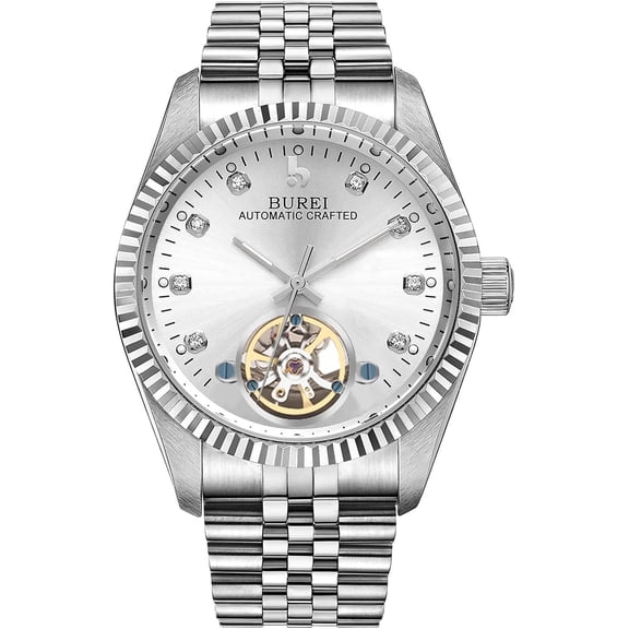 BUREI Men's Luxury Automatic Watch Fashion Waterproof Mechanical Watch, Adjustable Stainless Steel Two Tone Strap,Gift for Men