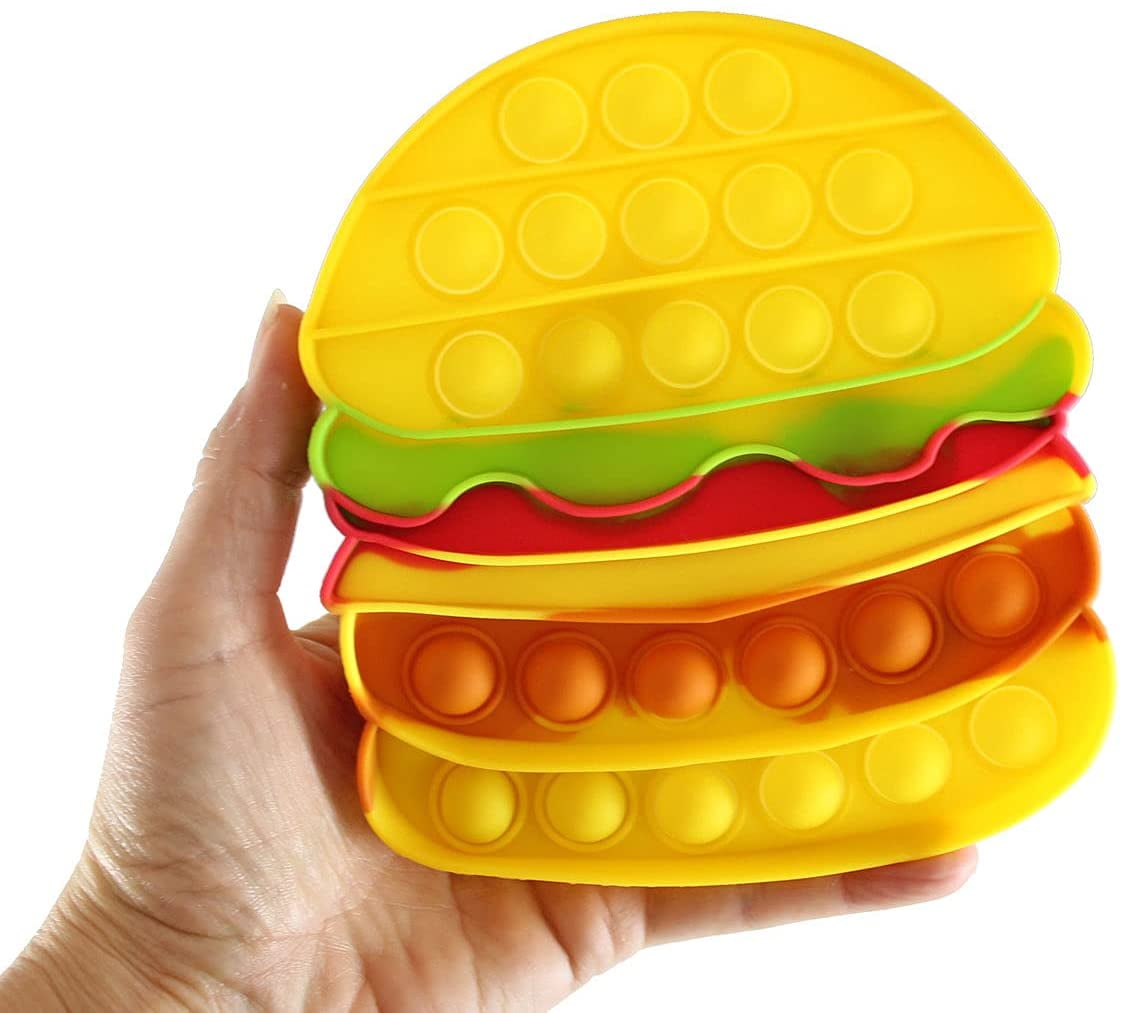 BURGER Fast Food Theme Bubble Pop Fidget Toys Junk Food Silicone