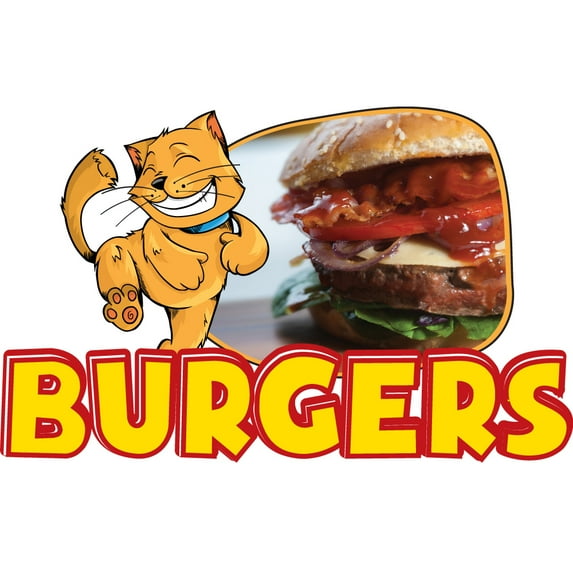 BURGERS 36" Concession Decal sign cart trailer stand sticker equipment