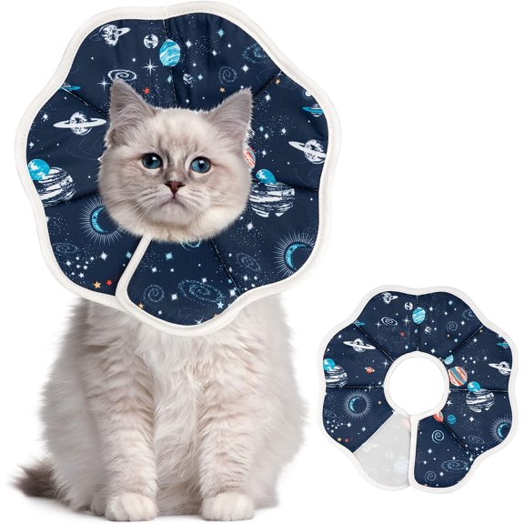 BURIBURI Adjustable Recovery Pet Cone E-Collar for Cats Kittens Rabbits, Plastic Elizabeth Protective Collar Wound Healing Practical Neck Cover, Neck Girth 6.1 in