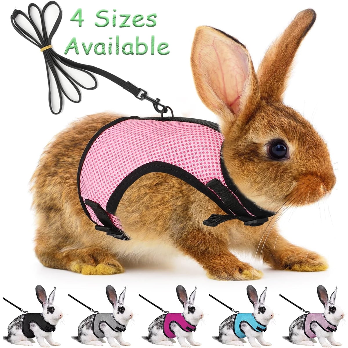 BURIBURI Bunny Rabbit Harness Leash Set, Adjustable Buckle Breathable ...