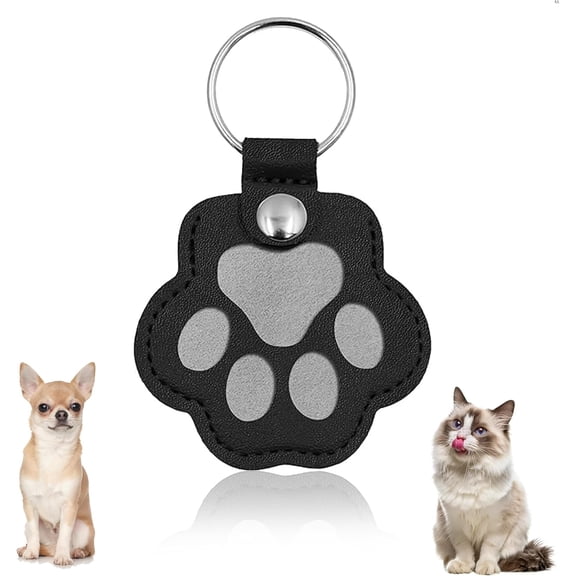 BURIBURI Dog Fur Storage Keychain, Dog Hair keychainPet Paw Shaped Leather KeychainPet Hair Keepsake Keyring, Pet Memorial Gifts