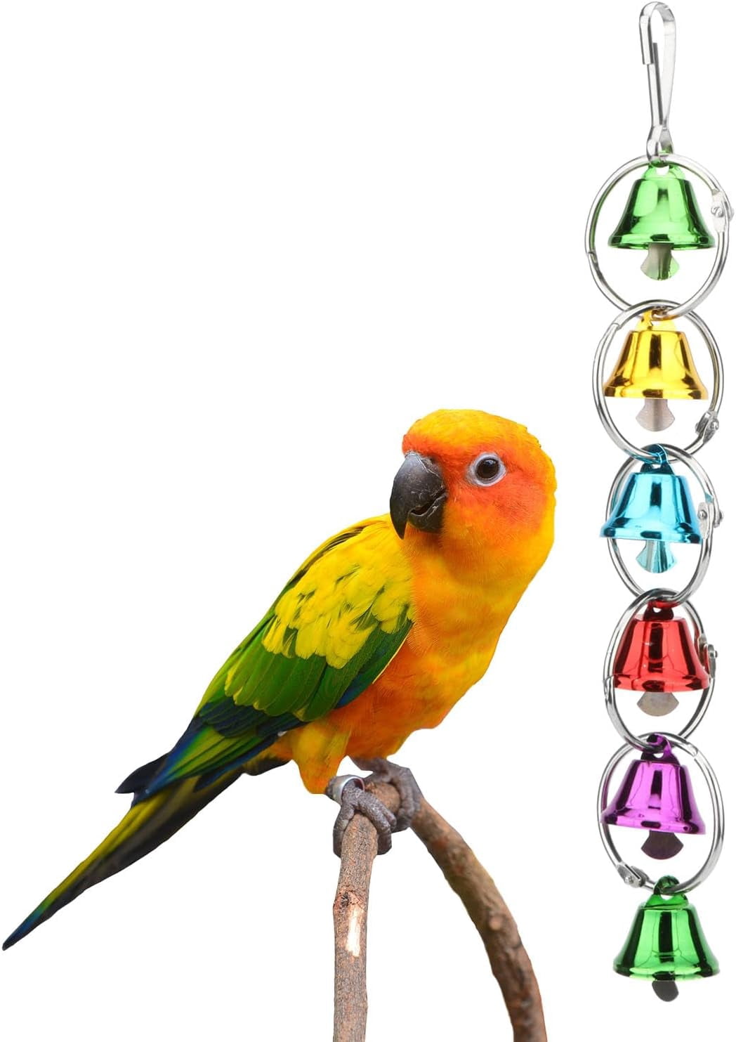 Buriburi Parrot Chew Toys Swing Colorful Bells Chandelier Bird Hanging Photo Inspiration