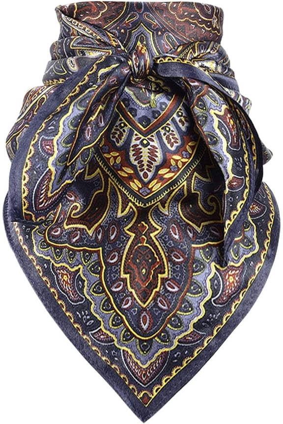 Silk Wild Rag 27 Inch Print Cowboy Neckerchief Large Mulberry Head Bandana Headband Cowgirl Accessory Scarf
