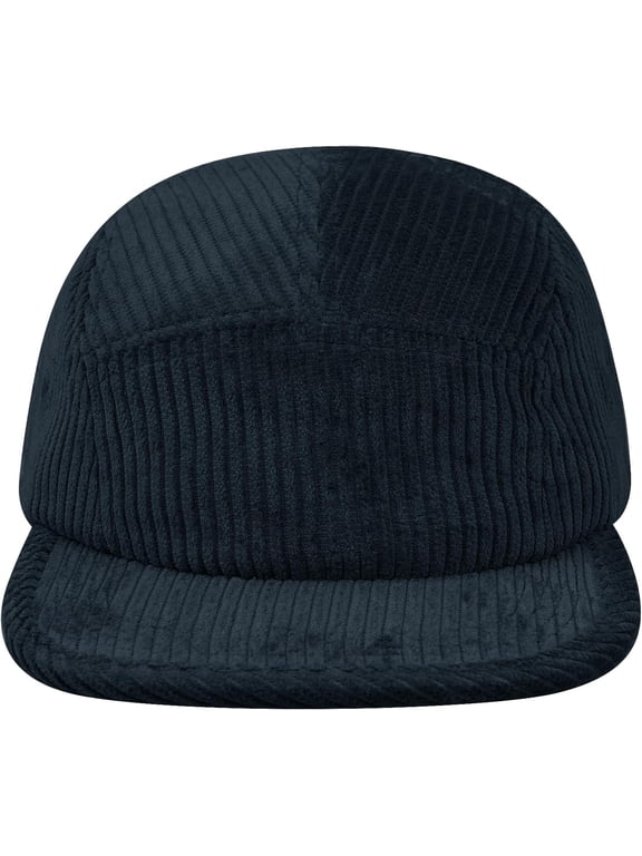 Snapback 5 Panel Baseball Cap Flat Brim Trucker Hat Adjustable Camp Cap Corduroy Dad Hat Suede Peak Ball Caps