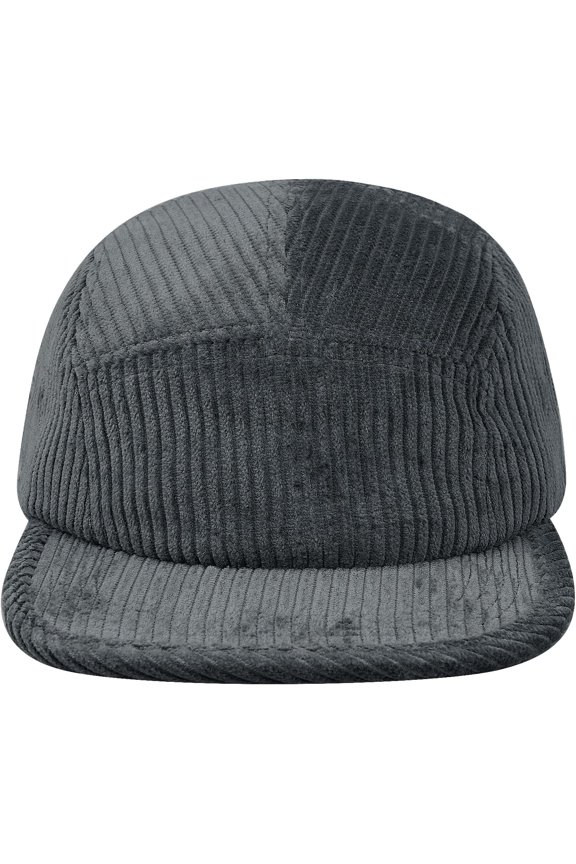 Snapback 5 Panel Baseball Cap Flat Brim Trucker Hat Adjustable Camp Cap Corduroy Dad Hat Suede Peak Ball Caps