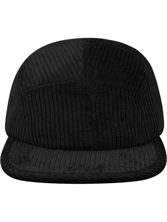 Snapback 5 Panel Baseball Cap Flat Brim Trucker Hat Adjustable Camp Cap Corduroy Dad Hat Suede Peak Ball Caps