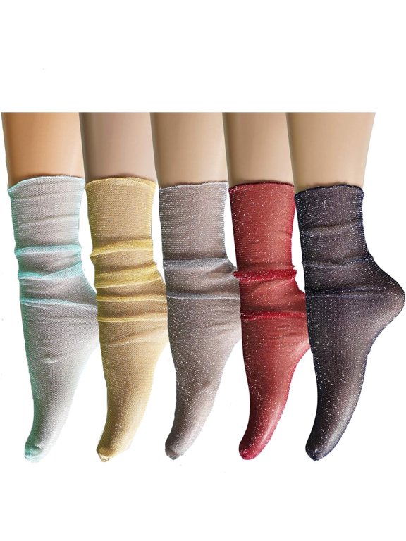 Women Girls Lace Socks Sheer Loose Socks Decorated Mesh Tulle Socks Transparent See Through Lace Slouch Socks