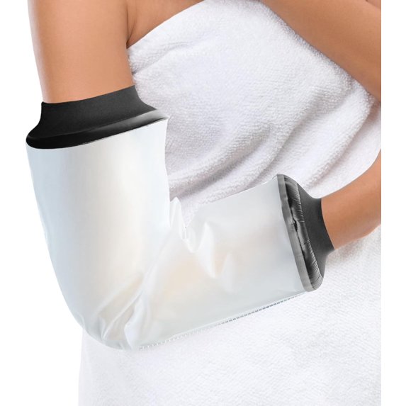 BURIBURIBURIBURI Waterproof PICC Line Shower Cover for Upper Arm, Elastic PICC Line Cover for Arm Shower, Silicone Watertight Arm Shower Bath Sleeve for Chemotheraphy Shower, Elbow Surgery
