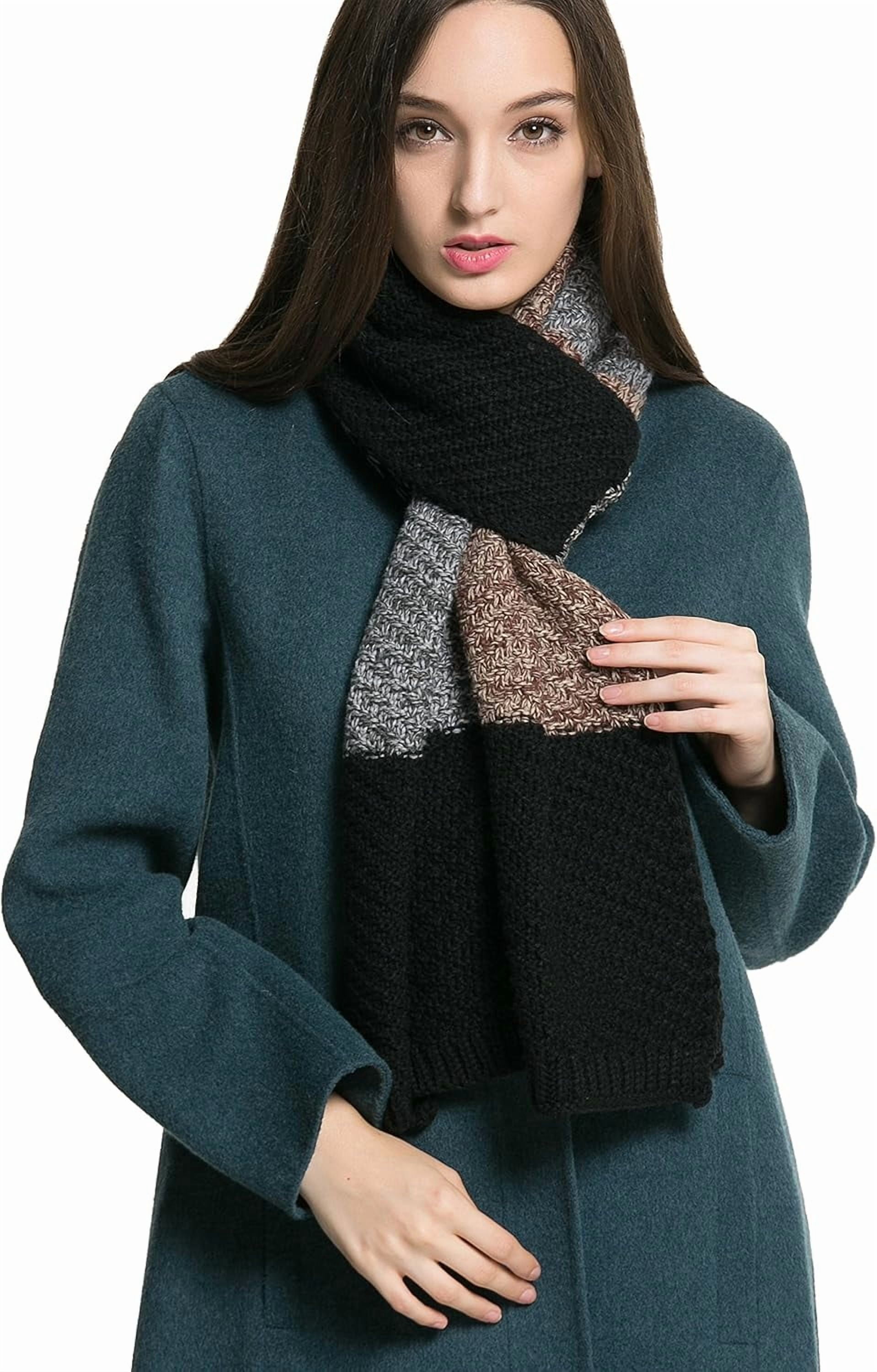 BURIBURIBURIBURI Women Men Winter Thick Cable Knit Wrap Chunky Warm ...
