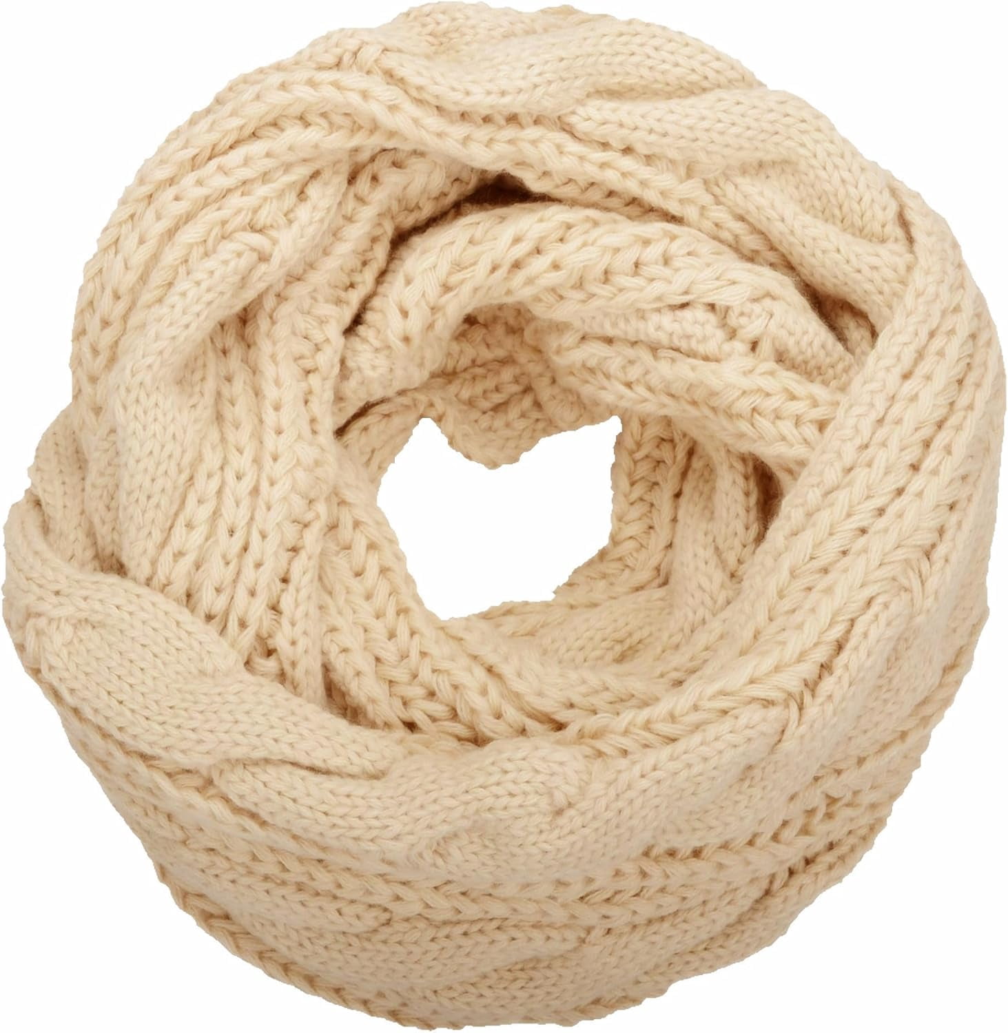 BURIBURIBURIBURI Womens Thick Ribbed Knit Winter Infinity Circle Loop ...