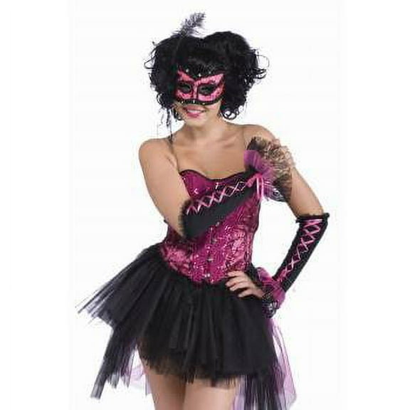 BURLESQUE HALF MASK-PINK/BLACK