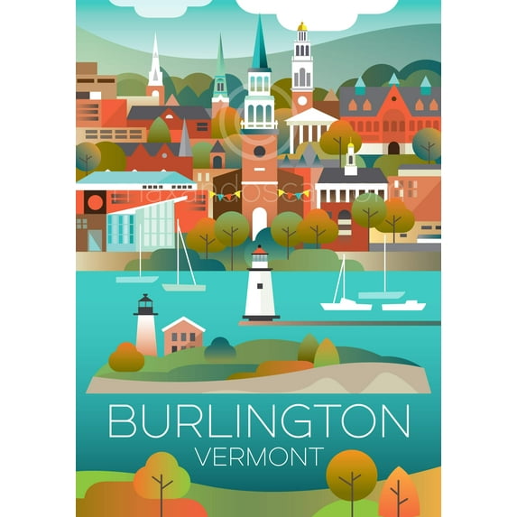 BURLINGTON, VERMONT PRINT