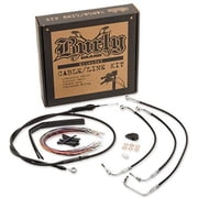 Burly Brand Black 13 Ape Hanger Cable, Brake Line & Wiring Kit for 08-13 FLH Bagger, Non-ABS B30-1032