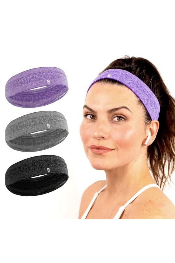 - Headbands for Women Non slip, Athletic Headbands for Women - Sweat headbands for Women Workout, Running, Sports & Exercise - Thick Headbands for Women (3pcs1, multi)