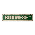 thumbnail image 1 of BURMESE Vintage Plastic Street Sign cat breed feline kitty kitten | Indoor/Outdoor |  30" Wide, 1 of 4