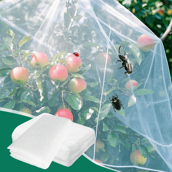 BURMONG 8x32ft(2.5x10m) Ultra Fine Garden Netting, 80 Mesh Breathable Insect & Bird Protection Net, Plant Cover for Vegetables Fruits Flowers Trees, Row Cover for Raised Beds Outdoor