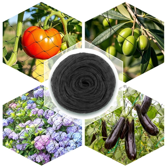 BURMONG Bird Netting, 13x32ft(4x10m) Heavy Duty Black Garden Net, UV Resistant Polyethylene Animal Barrier Fence for Chicken Coop, Fruit Trees, Blueberry Bushes, Plant & Yard Protection (Black)