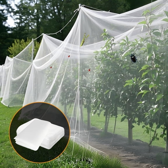 BURMONG Garden Netting 80 Mesh Ultra Fine 8x10ft (2.5x3M), Pest Barrier Bug Bird Mesh Net, UV Resistant PE Row Cover, Reusable Plant Protection Net for Raised Beds Vegetables Fruits Flowers Trees