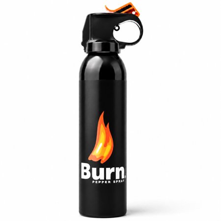 BURN Large Pepper Spray Self Defense Fogger - Max Strength - 10 fl oz Heavy Duty Portable Fire Master Canister