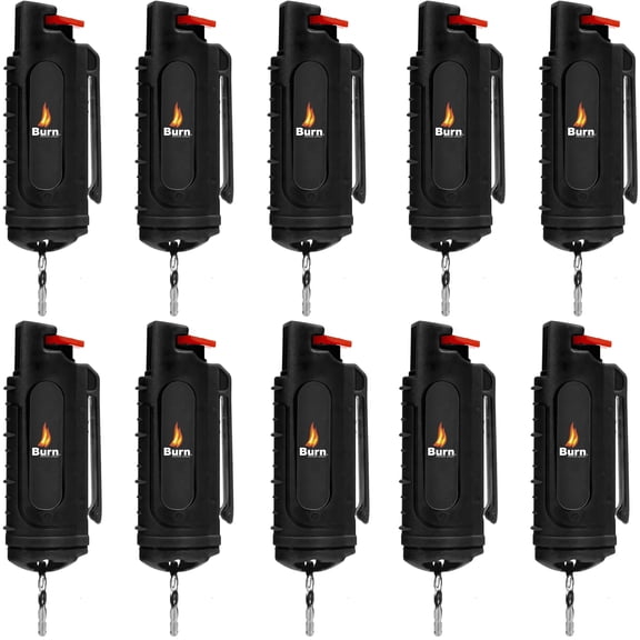 BURN Pepper Spray 1/2oz Black 10 Pack
