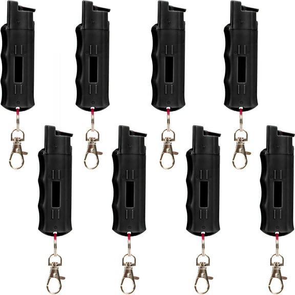 BURN Pepper Spray 1/2oz Black 8 Pack