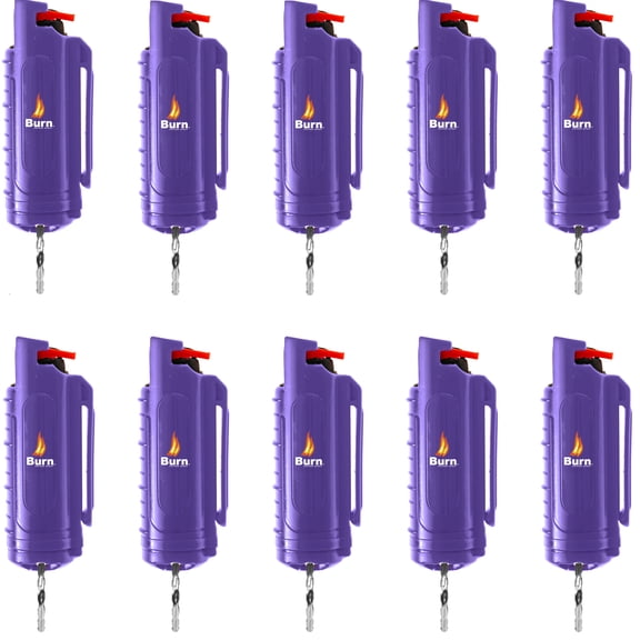 BURN Pepper Spray 1/2oz Purple 10 Pack