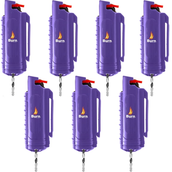 BURN Pepper Spray 1/2oz Purple 7 Pack