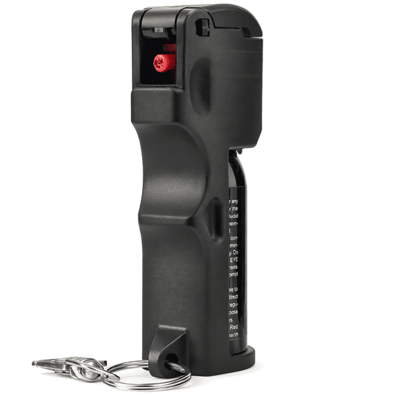 BURN Pepper Spray for Self Defense - Max Strength OC Spray - 1/2oz Molded Keychain Case - Black
