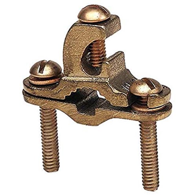 BURNDY C11K16D Ground Clamp with Layin Lug, 3/8 to 1 in Rod, 10 to 2