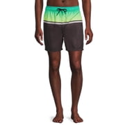 Short De Bain Burnside SUBCULTURE Pour Homme - Taille 32, Noir/gris Rayé - Occasion Très Bon état