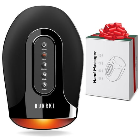 BURRKI Cordless Hand Massager with Heat and Compression Palm Kneading Rollers for Relief Arthritis and Carpal Tunnel, Christmas Birthday Gifts for Mom Dad