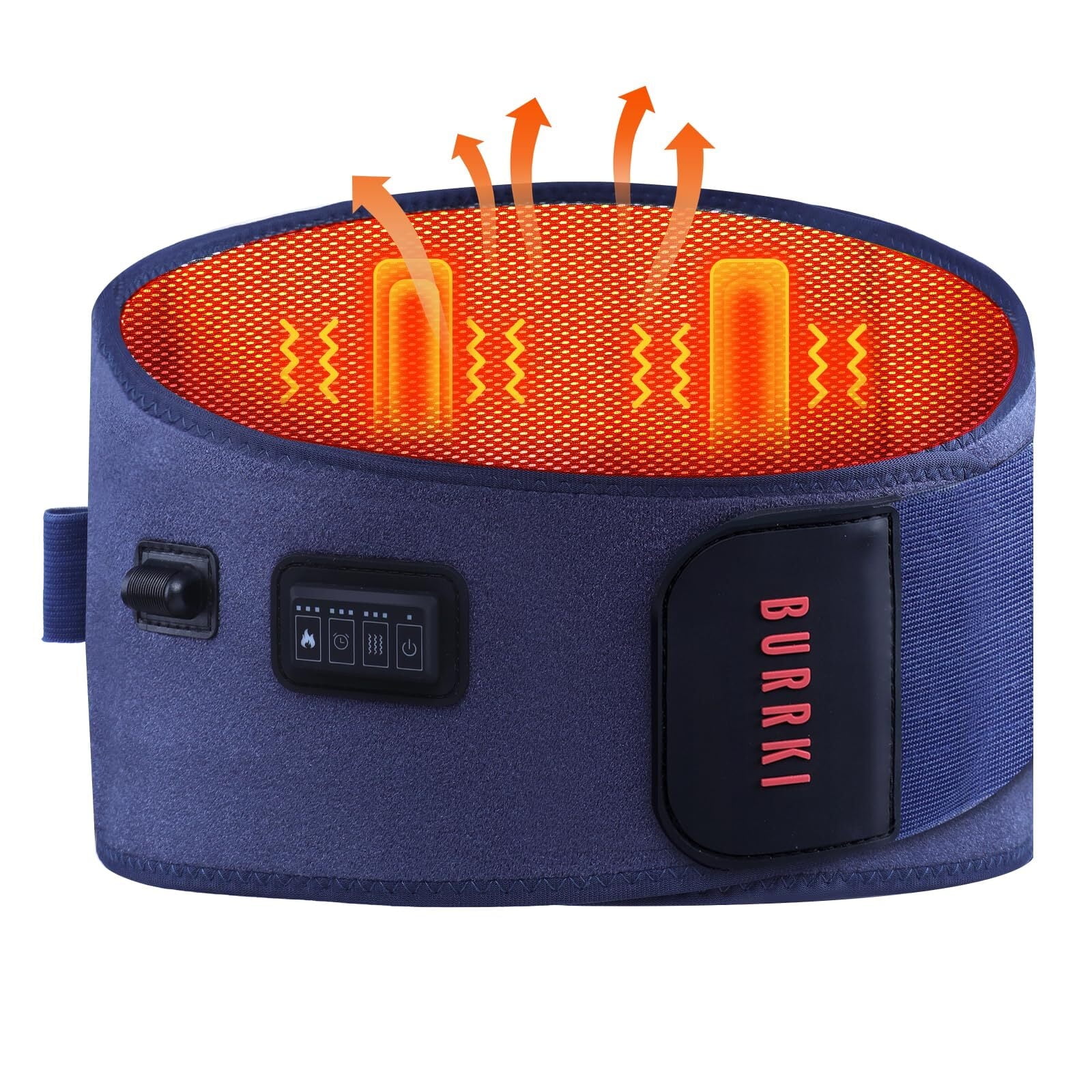 BURRKI Plug-in Heating Pad for Back Pain Relief, 47-60" Lower Back Massager with 3 Heat & 3 Timer & 5 Vibration, Heated Back Lumbar Support Belt for Cramps, Gift for Men & Women