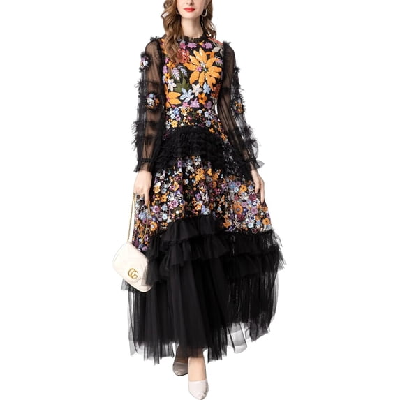 BURRYCO womens Black Maxi Dress, 14, Black