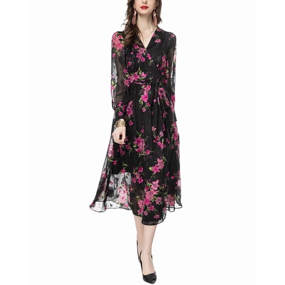 BURRYCO womens Black Midi Dress, 6, Black