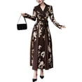 thumbnail image 1 of BURRYCO womens  Brown Embellished Maxi Dress, 6, Brown, 1 of 3