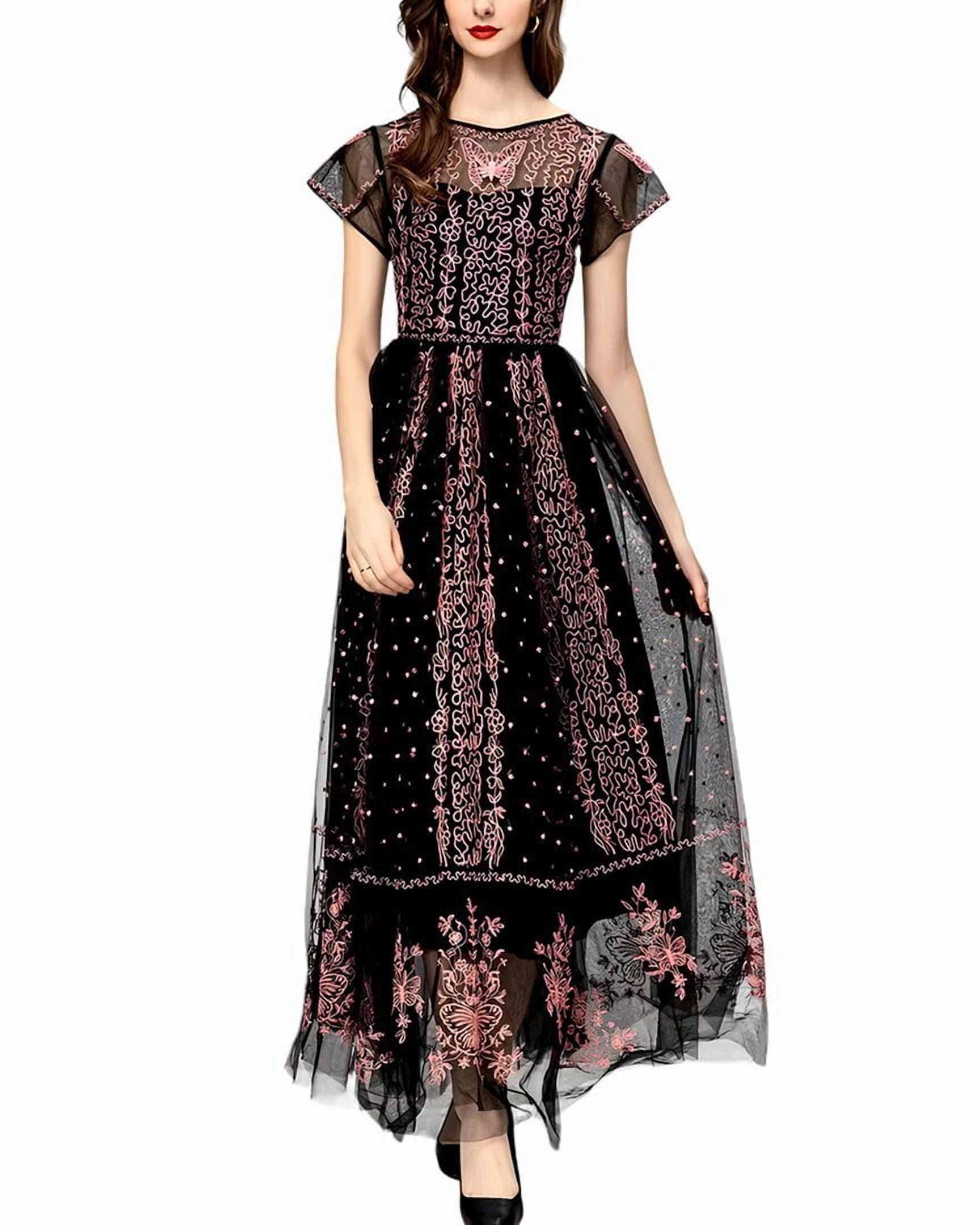 chinese dress ladies Burryco Apricot Maxi Dress for Women – 46.5 inch Sleeveless Long Dress in 100% Polyester