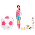 thumbnail image 1 of Barbie Team Barbie Roll and Reveal Soccer Player Doll and Accessories with Brunette Fashion Doll, 8 Surprises & Soccer Ball Encasement, 1 of 7