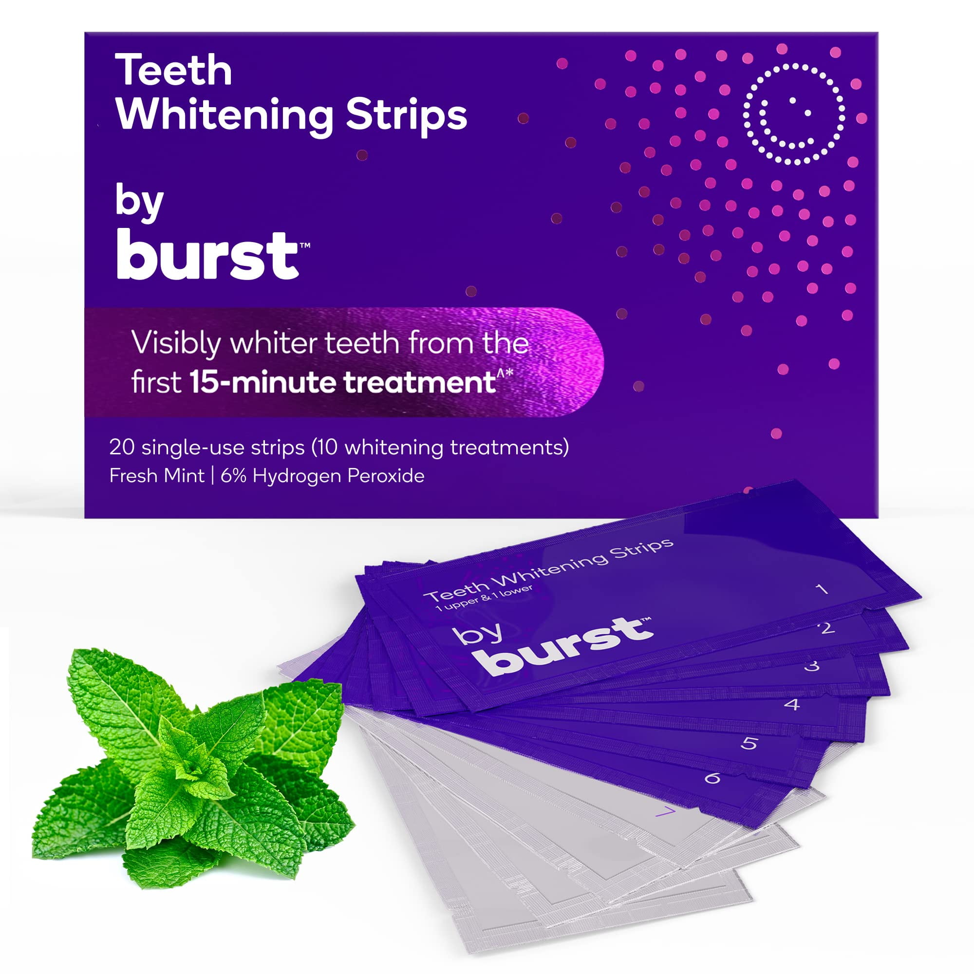 BURST Teeth Whitening Strip Kit Sensitive Teeth Friendly 10