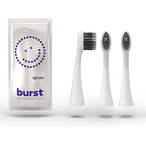 BURST Toothbrush Heads - Genuine BURST Electric Toothbrush Replacement Heads for BURST Sonic Toothbrush Ultra Soft Bristles for Deep Clean, Stain & Plaque Removal - 3-Pack, White