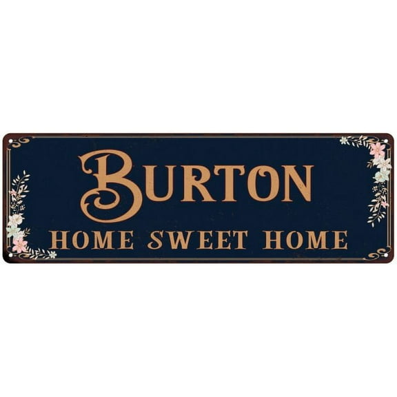 BURTON Home Sweet Home Victorian Look Gift 6x18 Metal Sign 206180046441