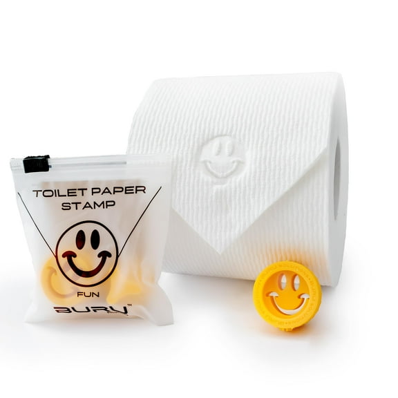 BURU SOLUTIONS Toilet Paper Stamp Fun (Smiley Face) - Add a Unique Personal Touch to Your Bathroom Decor! Enhance Your Home Decor. Ideal for Housekeeping, Hotels, Rentals, Home Staging Decor and More