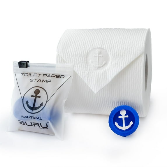 BURU SOLUTIONS Toilet Paper Stamp Nautical (Anchor) - Add a Unique Personal Touch to Your Bathroom Decor! Enhance your Home Decor. Ideal for Housekeeping, Hotels, Rentals, Home Staging Decor and more