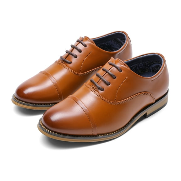 BURUDANI Big Boy's Oxford Classic Lace Up Formal Dress Shoes