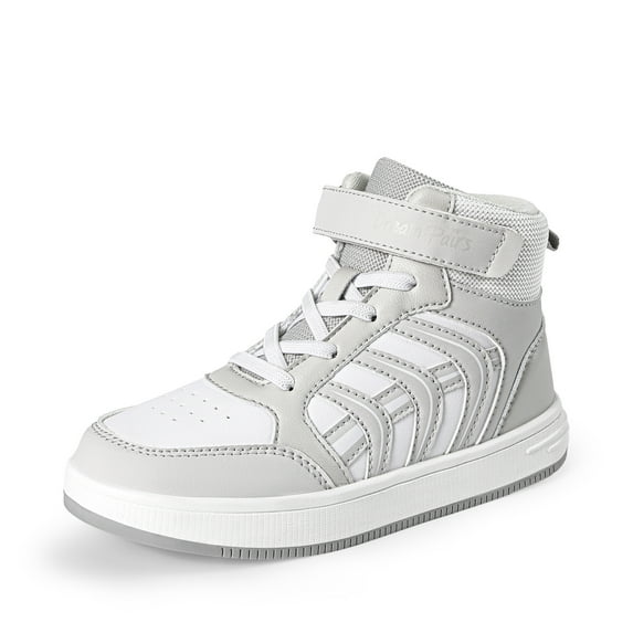 BURUDANI Boys Girls High-Top Court Kicks Kids LilLegends JuniorFly Jumpers Athletic Shoes for School Gym & Game Time