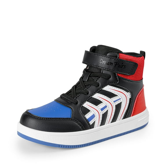 BURUDANI Boys Girls High-Top Court Kicks Kids LilLegends JuniorFly Jumpers Athletic Shoes for School Gym & Game Time